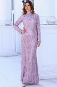 Işıltı Tesettür Abiye Lila thumbnail 1