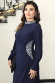 Lavin Tesettür Abiye Lacivert thumbnail 2