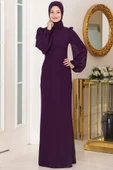 Firuze Tesettür Abiye Mor thumbnail 3