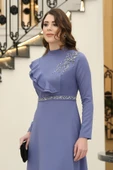 Elif Taşlı Tesettür Elbise Mavi thumbnail 2