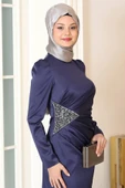 Efsun Tesettür Abiye Lacivert thumbnail 2