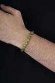 Gümüş Pazarım Hematit Geçişli Yeşim Taşı Doğal Taş Erkek Bileklik thumbnail 3