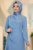 Adel Tesettür Abiye Bebe Mavi thumbnail 2
