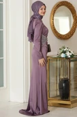 Efsun Tesettür Abiye Lavanta thumbnail 3
