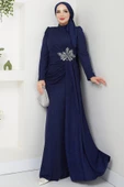 Gözde Tesettür Abiye Lacivert thumbnail 1