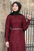 İpek Tesettür Abiye Bordo thumbnail 2