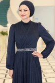 Dila Tesettür Abiye Lacivert thumbnail 2