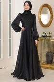 Bahar Tesettür Abiye Siyah thumbnail 1