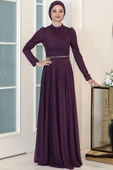 Işıl Tesettür Abiye Mor thumbnail 1