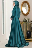 Mihrimah Tesettür Abiye Zümrüt thumbnail 3