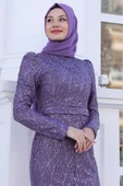 Tuana Tesettür Abiye Lavanta thumbnail 2
