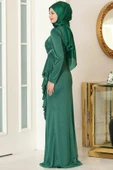Zühre Tesettür Abiye Zümrüt thumbnail 3