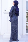 Şimal Tesettür Abiye Lacivert thumbnail 3