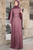 İpek Tesettür Abiye Lila thumbnail 1