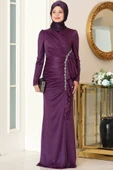Zühre Tesettür Abiye Mor thumbnail 1