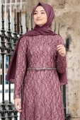 İpek Tesettür Abiye Lila thumbnail 2