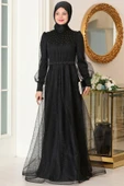 Peri Tesettür Abiye Siyah - 4