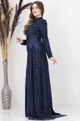 Bergüzar Tesettür Abiye Lacivert thumbnail 3