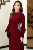 Lavin Tesettür Abiye Bordo thumbnail 2