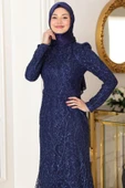 Tuana Tesettür Abiye Lacivert thumbnail 2
