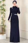 Masal Tesettür Abiye Lacivert thumbnail 1