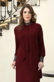 Efsane Tesettür Elbise Bordo thumbnail 2
