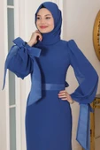 Firuze Tesettür Abiye İndigo thumbnail 2