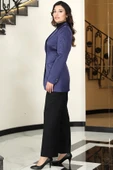 Yaren Astarlı Saten Ceket Lacivert thumbnail 3