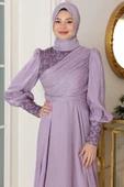 Yağmur Tesettür Abiye Lila thumbnail 2