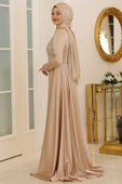 Miray Tesettür Abiye Gold thumbnail 3