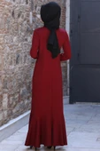 Azra Tesettür Elbise Bordo thumbnail 3