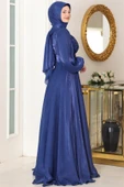 Bahar Tesettür Abiye Lacivert thumbnail 3