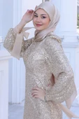 Şimal Tesettür Abiye Gold thumbnail 2