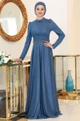Işıl Tesettür Abiye İndigo thumbnail 1
