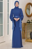 Firuze Tesettür Abiye İndigo thumbnail 1