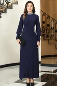 Lavin Tesettür Abiye Lacivert thumbnail 1