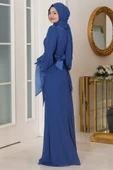 Firuze Tesettür Abiye İndigo thumbnail 4