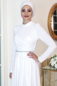 Işıl Tesettür Abiye Beyaz thumbnail 2