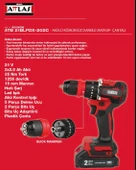 ATTLAS ATB21 BLPDX-202C AKÜLÜ KÖMÜRSÜZ DARBELİ MATKAP 2.0AH A0104098 - 5