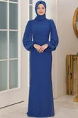 Firuze Tesettür Abiye İndigo thumbnail 3