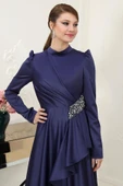 Nazende Tesettür Abiye Lacivert thumbnail 2
