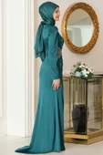 Efsun Tesettür Abiye Zümrüt thumbnail 3