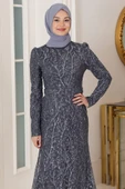 Tuana Tesettür Abiye Antrasit thumbnail 2