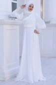 Yağmur Tesettür Abiye Ekru thumbnail 1