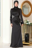Efsun Tesettür Abiye Siyah - 1
