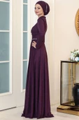 Işıl Tesettür Abiye Mor thumbnail 2