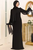 Firuze Tesettür Abiye Siyah - 3