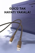 Torima U18 Kahverengi USB İle Lightning Şarj ve Data Kablosu thumbnail 2