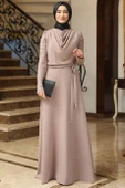 Kardelen Tesettür Elbise Vizon thumbnail 1