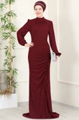 Rüya Tesettür Abiye Bordo thumbnail 1